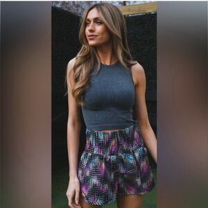 FREE PEOPLE  Movement The Way Home Shorts Euphoria Print, Size Small.